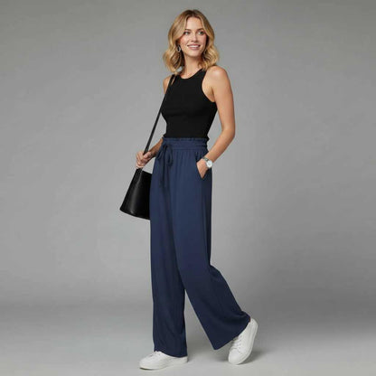 Chic Leisure Women's Trousers | Comfortable Wide Leg Pants