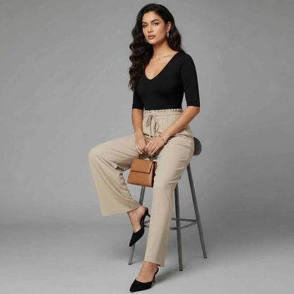 Chic Leisure Women's Trousers | Comfortable Wide Leg Pants