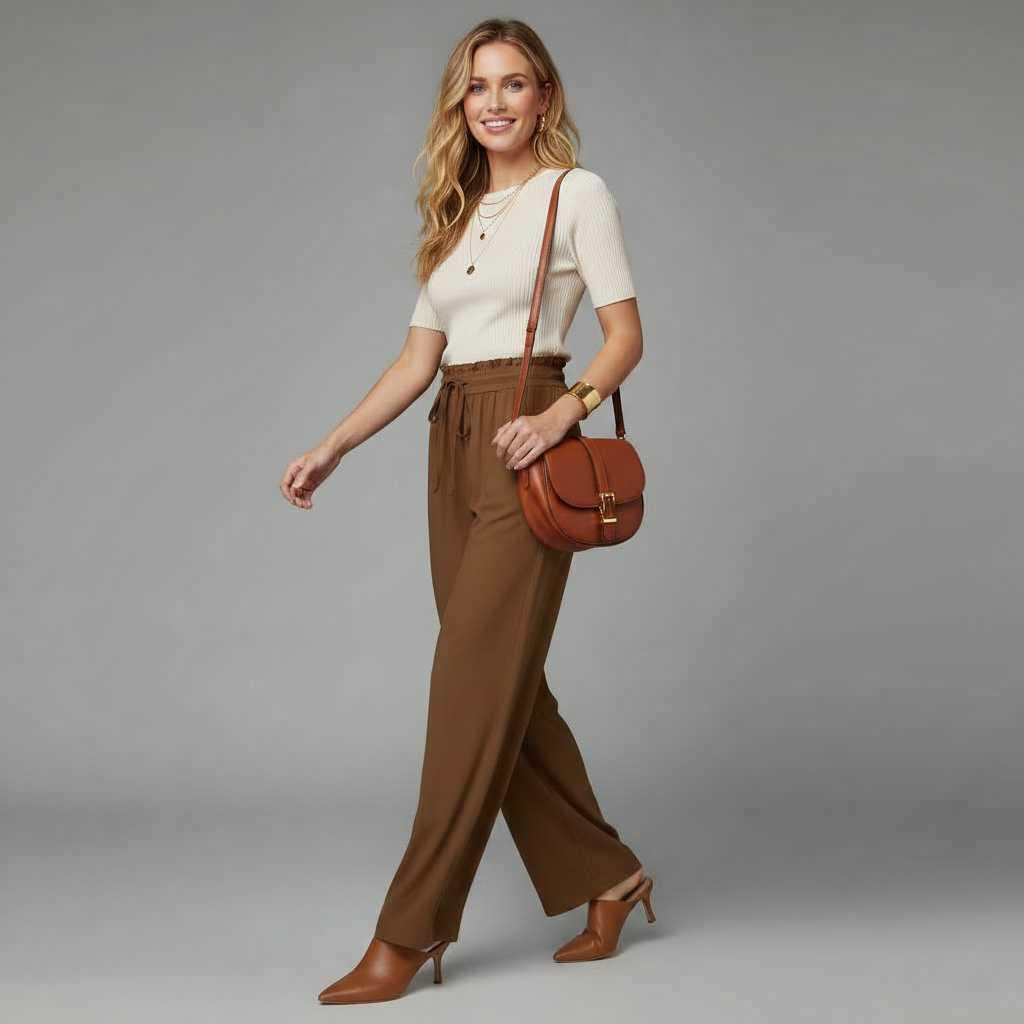 Chic Leisure Women's Trousers | Comfortable Wide Leg Pants