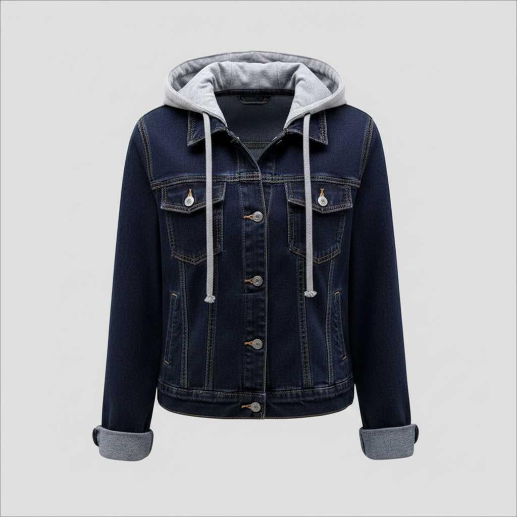 Denim Jacket with Removable Hood | Women's Casual Jacket