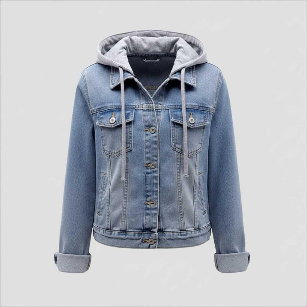 Denim Jacket with Removable Hood | Women's Casual Jacket