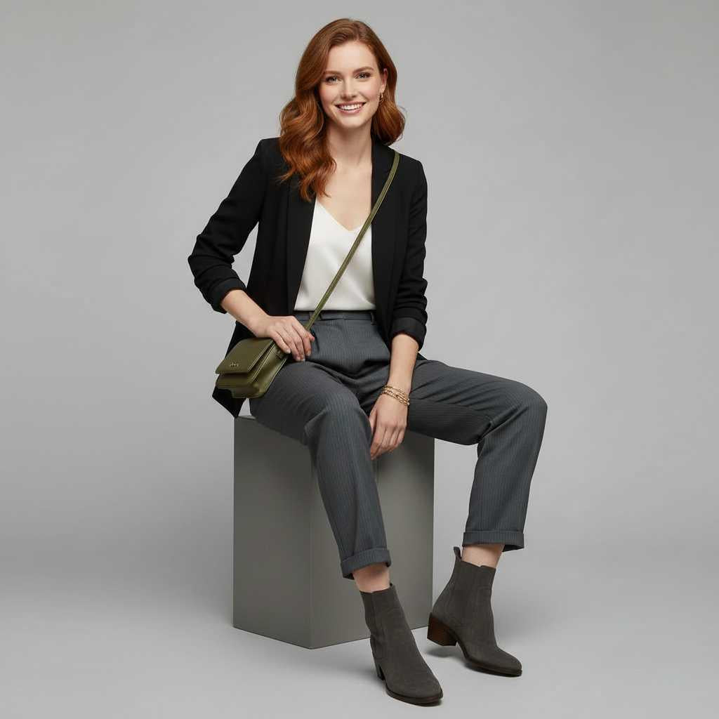 Elegant High Waist Trousers | Women's Office Wear