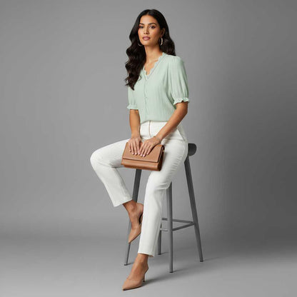 Elegant Puff Sleeve Blouse | Women's Summer Top Plus Size