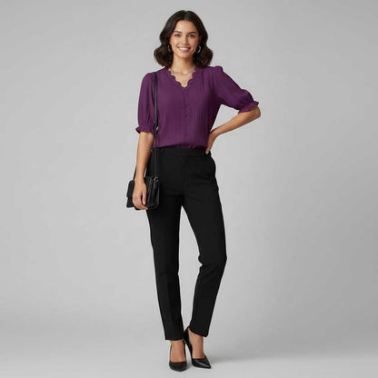 Elegant Puff Sleeve Blouse | Women's Summer Top Plus Size