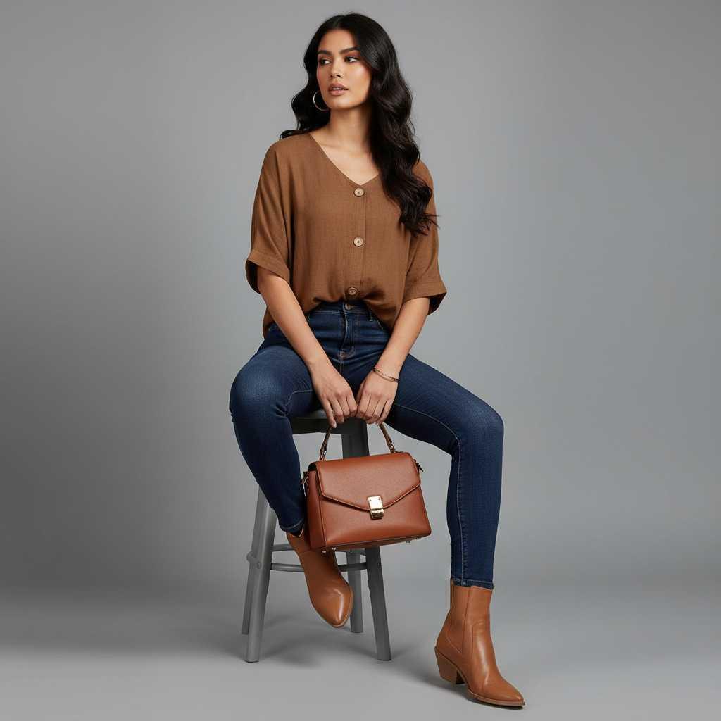 Elegant V-Neck Long Sleeve Blouse | Women's Fashion Top