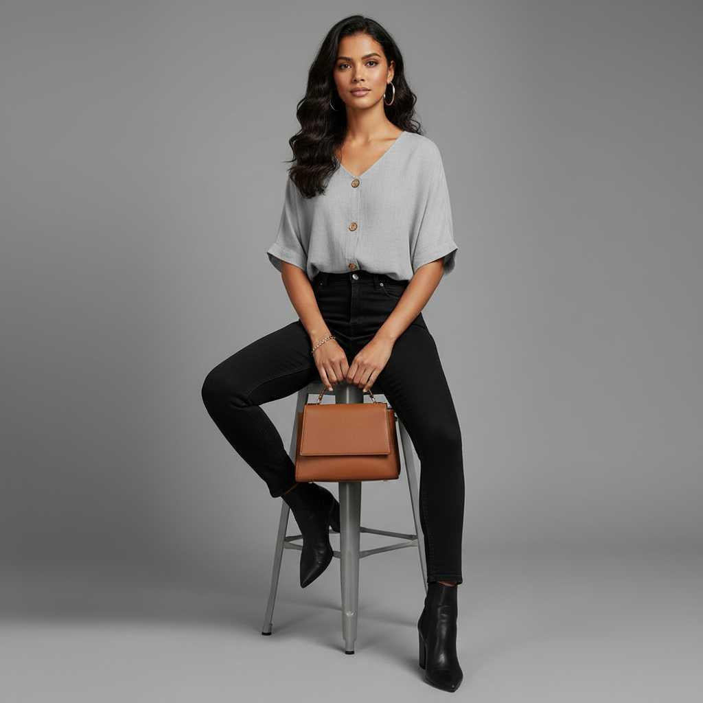 Elegant V-Neck Long Sleeve Blouse | Women's Fashion Top
