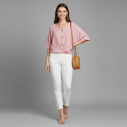 Elegant V-Neck Long Sleeve Blouse | Women's Fashion Top