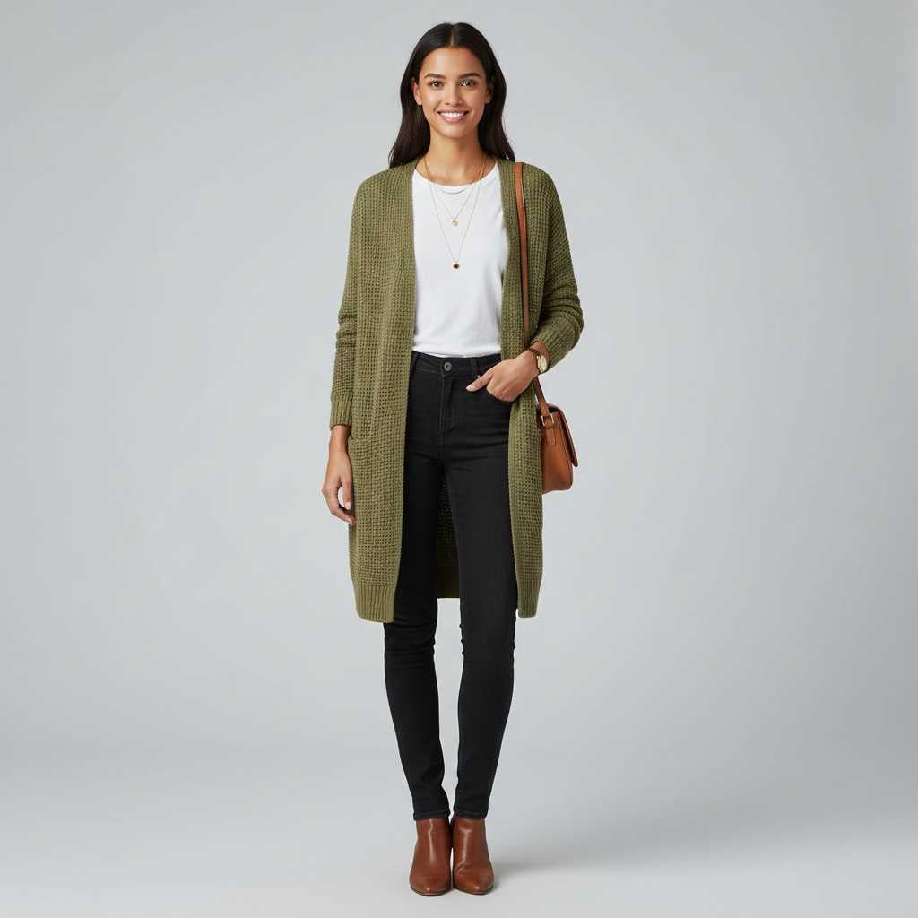 Elegant White Cardigan | Women's Long Cardigan Sweater